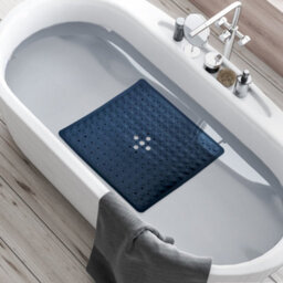 Keplin Non-Slip Rubber 54X54Cm Shower Mat, 200 Suction Cups, Bpa, Latex Free, Machine Washable, Dark Blue - thumbnail 7