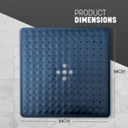 Keplin Non-Slip Rubber 54X54Cm Shower Mat, 200 Suction Cups, Bpa, Latex Free, Machine Washable, Dark Blue - thumbnail 2