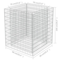 Berkfield Gabion Raised Bed Galvanised Steel 90X90X100 Cm - thumbnail 7