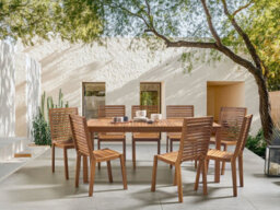 Beliani Garden Dining Set 8 Seater Ombriano Certified Acacia Wood Light Brown - thumbnail 2
