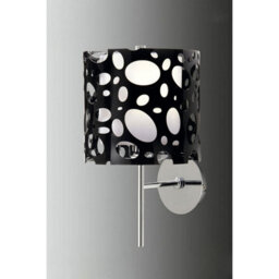Luminosa Lighting Luminosa Lupin Wall Lamp E27, Gloss Black/white Acrylic/polished Chrome, Cfl Lamps Included - thumbnail 2