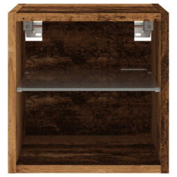 Walplus Tv Wall Cabinet With Led Lights Old Wood 30X28.5X30 Cm - thumbnail 8