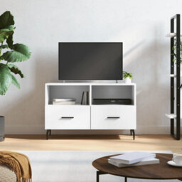Berkfield Tv Cabinet White 80X36X50 Cm Engineered Wood - thumbnail 1