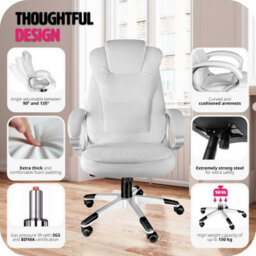 Tectake Office Chair Zulu - Desk Chair Computer Chair - White - thumbnail 7