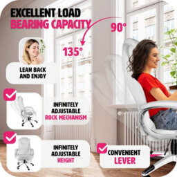 Tectake Office Chair Zulu - Desk Chair Computer Chair - White - thumbnail 4