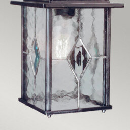 Luminosa Lighting Elstead Wexford 1 Light Outdoor Ceiling Chain Lantern Black Silver Ip43, E27 - thumbnail 4
