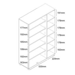 Gfw Bideford Tall Shoe Cabinet Warm Grey Oak - thumbnail 9