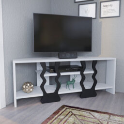 Decorotika Firal Tv Stand Tv Unit For Tvs Up To 45 Inch White And Black - thumbnail 2