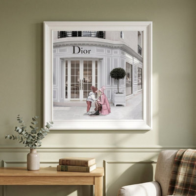 Home Luxe Interiors Dior Jewelry White Step Frame Luxury Wall Art 40X40Cm Home Decor - image 1