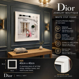 Home Luxe Interiors Dior Jewelry White Step Frame Luxury Wall Art 40X40Cm Home Decor - thumbnail 6