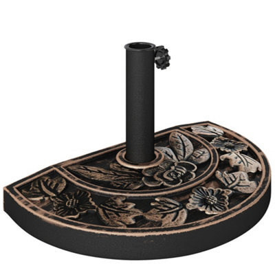 9Kg Half Round Resin Parasol Base 50Cm Garden Umbrella Stand 31X50X32Cm - image 1