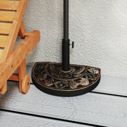 9Kg Half Round Resin Parasol Base 50Cm Garden Umbrella Stand 31X50X32Cm - thumbnail 4
