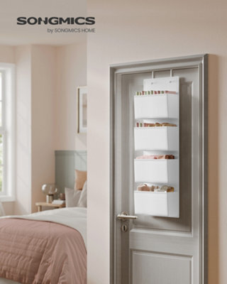 LEDREM Over-Door Storage Organiser, Hanging Storage With 4 Compartments, Wardrobe Storage Organiser, For Bedroom, Office - image 1