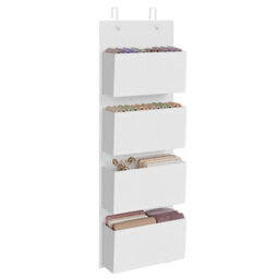 LEDREM Over-Door Storage Organiser, Hanging Storage With 4 Compartments, Wardrobe Storage Organiser, For Bedroom, Office - thumbnail 2