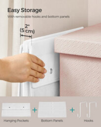 LEDREM Over-Door Storage Organiser, Hanging Storage With 4 Compartments, Wardrobe Storage Organiser, For Bedroom, Office - thumbnail 7