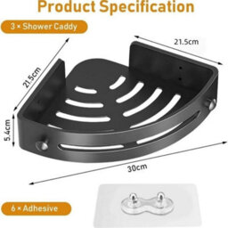 6-Tier No-Drill Corner Shower Shelf Rust-Proof Abs Bathroom Storage Rack - thumbnail 2
