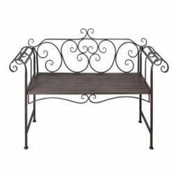 Berkfield Elegant Garden Bench 132 Cm Steel Antique Brown - thumbnail 1