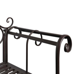 Berkfield Elegant Garden Bench 132 Cm Steel Antique Brown - thumbnail 3