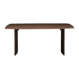Sweeek - Dining Table With Tempered Glass Top, Sandblasted Finish, Seats 8 Brown 180X90X76 Cm - Lior - thumbnail 3