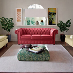 Chesterfield 3 Seater Shelly Cherry Leather Sofa Bespoke In Classic Style - thumbnail 3