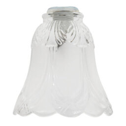 Happy Homewares Pair Of Frosted And Clear Glass Shades With Floral Design For E14 And E27 - thumbnail 3