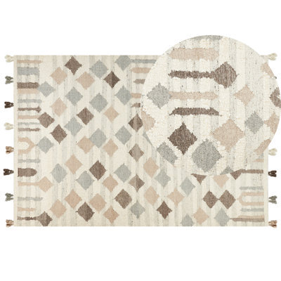 Beliani Rug Kaghtsrashen Beige 200 X 300 Cm Wool Kilim - image 1
