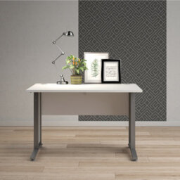 Furniture To Go Prima Desk 120 Cm In White With Silver Grey Steel Legs - thumbnail 7