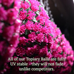 Best Artificial 28Cm Pink Rose Hanging Basket Flower Topiary Ball - Suitable For Outdoor Use - Weather & Fade Resistant - thumbnail 6