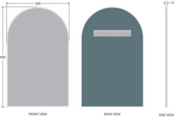 Aveli 500 X 800mm Chrome Wall Mounted Bathroom Mirror Framed Modern Arched Design - thumbnail 4