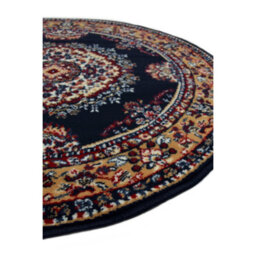Melrose Colorama Traditional Design Navy Round Area Livingroom Rug 120Cm - thumbnail 2