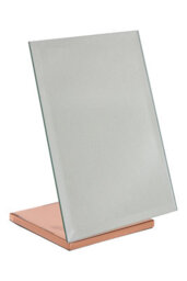 Orsina Bevelled Glass Rose Gold Table Mirror, Iron Mirror,  Small Table Mirror, Shaving Mirror For Daily Grooming - thumbnail 2
