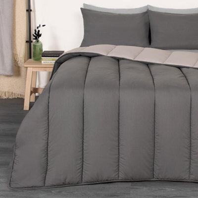 OHS Coverless 10.5 Tog Duvet & Pillowcase, Grey/silver - Double - image 1