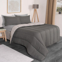 OHS Coverless 10.5 Tog Duvet & Pillowcase, Grey/silver - Double - thumbnail 2