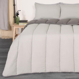OHS Coverless 10.5 Tog Duvet & Pillowcase, Grey/silver - Double - thumbnail 4