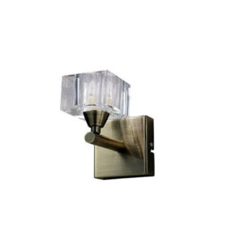 Luminosa Lighting Luminosa Cuadrax Wall 1 Light G9, Antique Brass - thumbnail 1