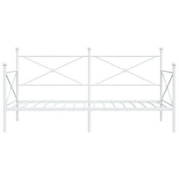 Berkfield Day Bed Without Mattress White 107X203 Cm Steel - thumbnail 5