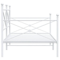 Berkfield Day Bed Without Mattress White 107X203 Cm Steel - thumbnail 6