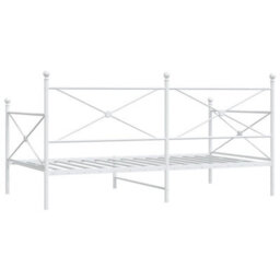 Berkfield Day Bed Without Mattress White 107X203 Cm Steel - thumbnail 7