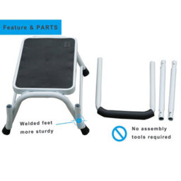 Gr8 Home Step Stool Non Slip Mat Caravan Door Ladder Van Motorhome Camper With Handrail - thumbnail 5