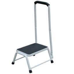 Gr8 Home Step Stool Non Slip Mat Caravan Door Ladder Van Motorhome Camper With Handrail - thumbnail 1