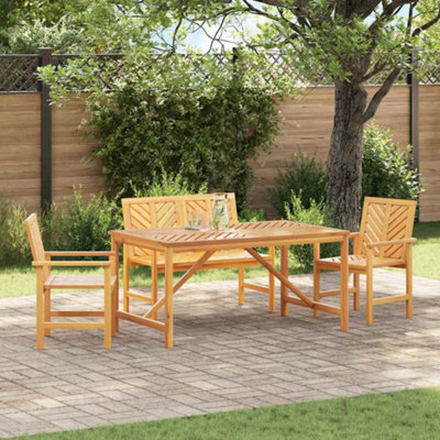 Berkfield Garden Dining Set 4 Pcs Brown 150 X 90 X 74 Cm - image 1