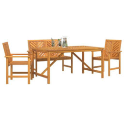 Berkfield Garden Dining Set 4 Pcs Brown 150 X 90 X 74 Cm - thumbnail 3