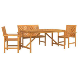 Berkfield Garden Dining Set 4 Pcs Brown 150 X 90 X 74 Cm - thumbnail 2