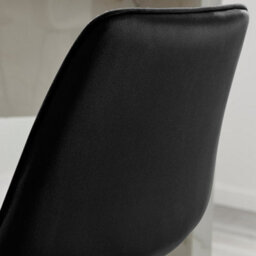 Furniturebox Uk 2X Counter Stools - Pesaro Black Velvet Upholstered Dining Chair Black Metal Legs - Dining Kitchen Furniture - thumbnail 4