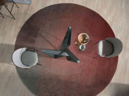 Angel Cerda Elegant Round Tempered Glass Dining Table With Black Steel Legs - thumbnail 6