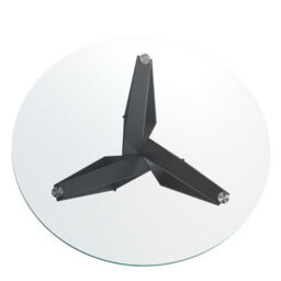 Angel Cerda Elegant Round Tempered Glass Dining Table With Black Steel Legs - thumbnail 4