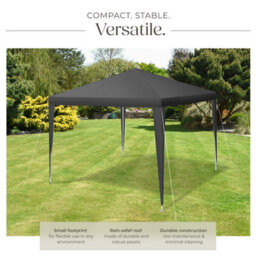 Tectake Gazebo Farah-  Water Resistant, Plug-In System, 3X3M 300 X 300 X 250 Cm - Grey - thumbnail 3