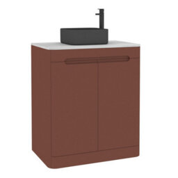 Royal Bathrooms Venice 700mm Terracotta Clay Freestanding Bathroom Countertop Vanity Unit 2 Door With Art Square Basin - thumbnail 7