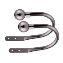 Ameha Plain Metal Hold Back 10Cm Luxury Window Curtains 2X Black Nickel Wall Tie Backs Holder Hooks - thumbnail 8