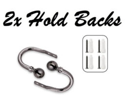 Ameha Plain Metal Hold Back 10Cm Luxury Window Curtains 2X Black Nickel Wall Tie Backs Holder Hooks - thumbnail 9